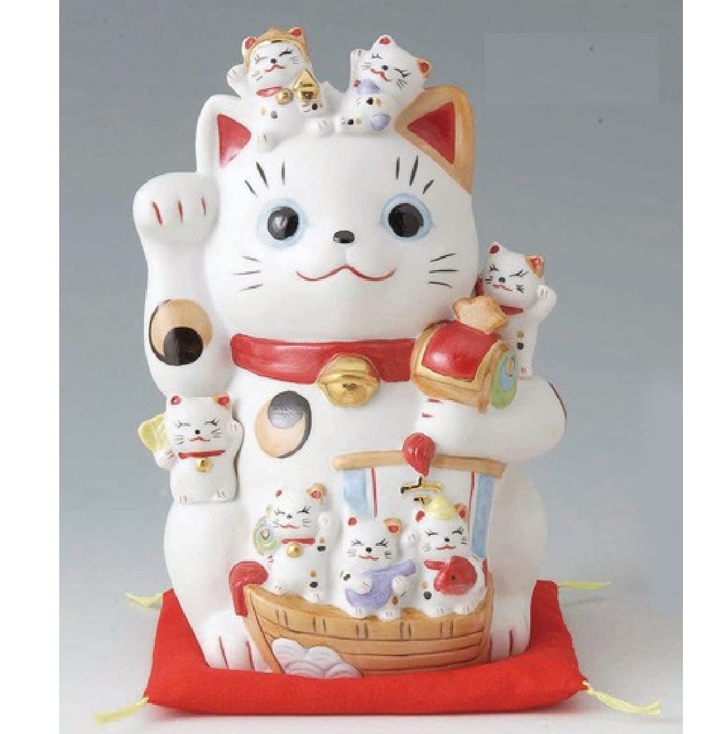 Amazon.co.jp: 瀬戸陶芸社 招福づくし招き猫 (錦彩)(磁器) S957